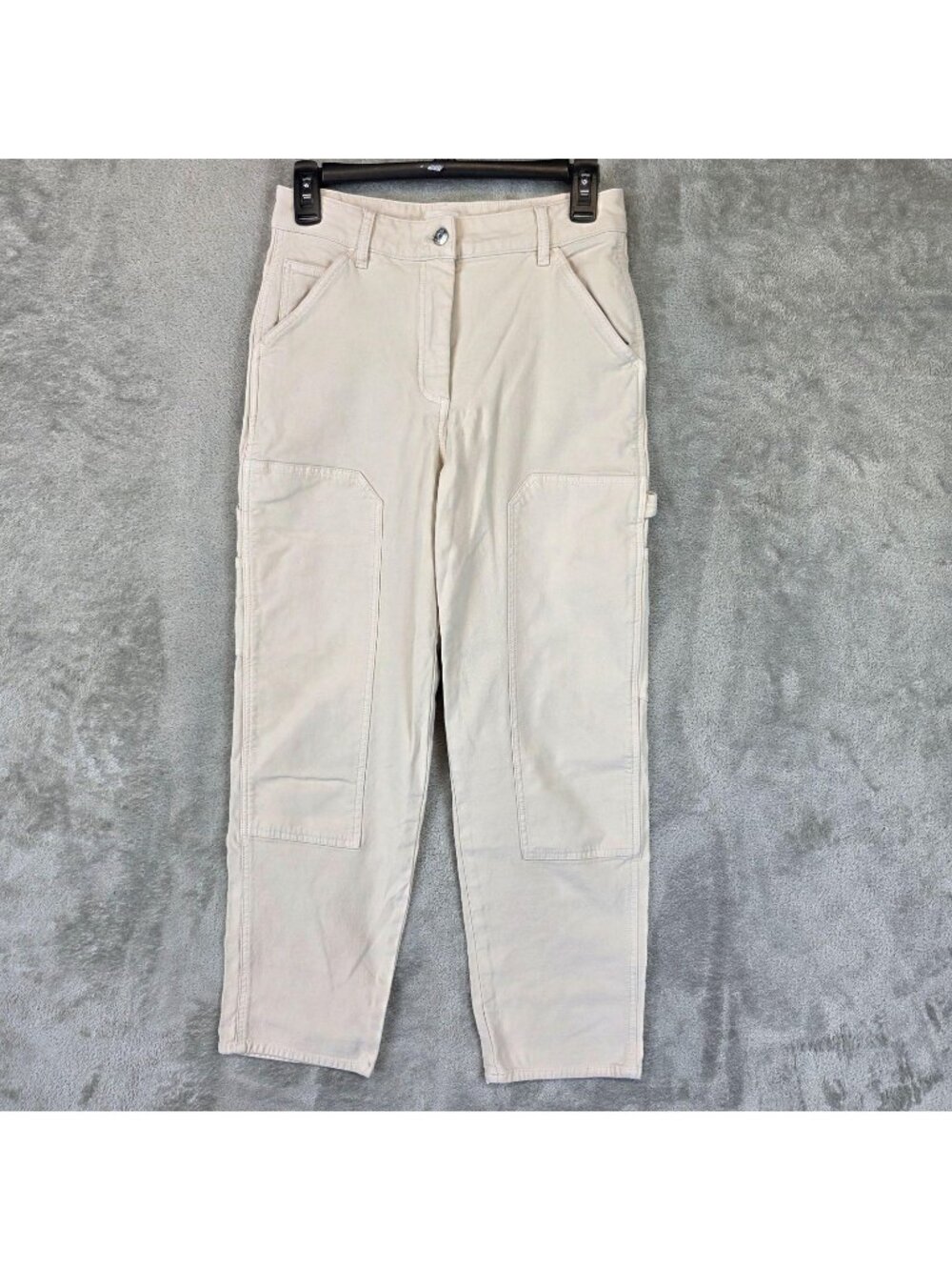 Wilfred Free Carpenter Pants Womens 4 Beige Twill Tapered Stretch Pockets